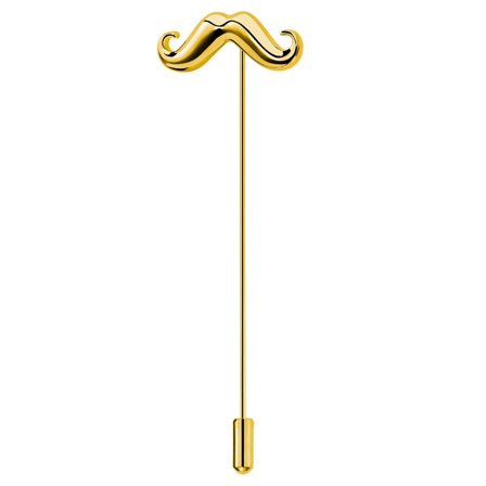 Alfinete de Lapela Bigode Dourado for Men