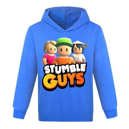 Boy Girl Streetwear Kids 3d Hoodies Casual Stumble Guys Pullover dark blue 130cm