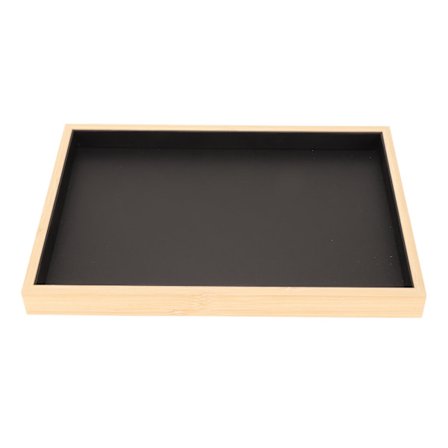 Flad Smykkebakke Stabelbar Smykkebakke til Øreringe Halskæde Armbånd Broche Nåle Ur Opbevaring Display Sort