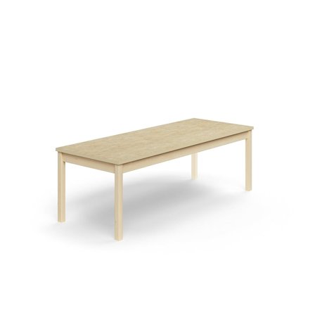 Tisch DECIBEL, 1800x700x590 mm, schalldämmendes Linoleum, Birke/Beige