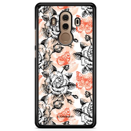 Bjornberry Skal Huawei Mate 10 Pro - Fjärilar & Rosor