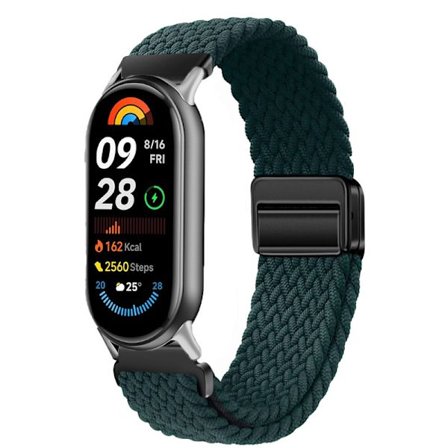 Armband för Xiaomi Mi Band 10/9/8/NFC med silveranslutning (Regnskogsgrön)