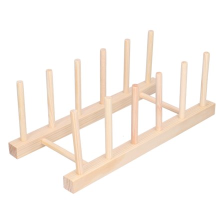 Bambudisk Tallrik Lätt Bärbar Miljövänlig Hållbar Tallrikställ i Tall 5 Galler 28cm