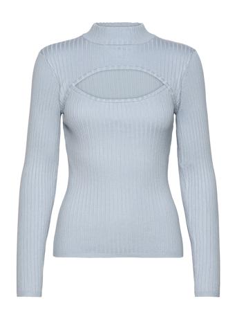 Ls Rib Cutout Clarita Swtr Blue GUESS Jeans