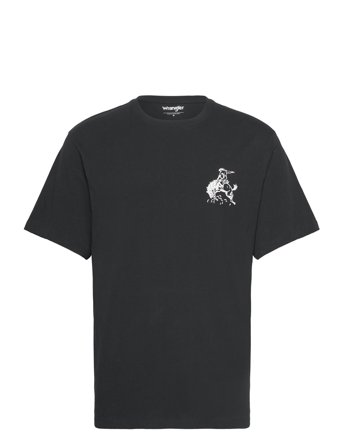 Branded Tee T-shirts Short-sleeved Svart Wrangler*Betinget Tilbud
