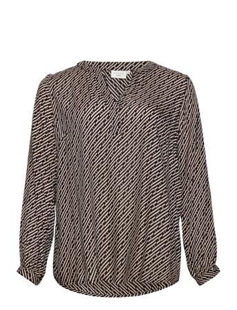 Kckarena Tilly Blouse Blus Långärmad Svart Kaffe Curve