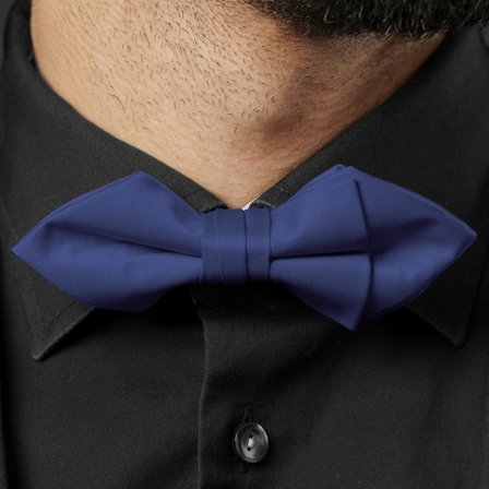 Navy Blue Basic Pointy Pre-Tied Bow Tie for Men - Pre-tied bow ties