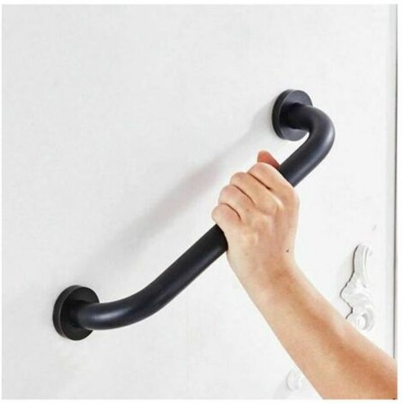 Kylpyhuoneen kahva 40 cm ruostumattomasta teräksestä valmistettu seinälle kiinnitettävä pyyhekuivain musta