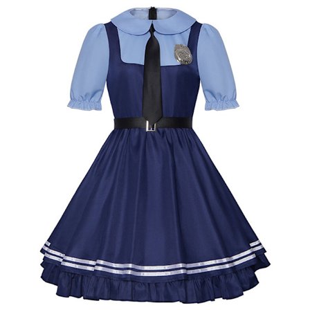 Halloween Zootopia Judy Hopps Kanin Politi Betjent Cosplay Kostume Sæt til Kvinder Piger