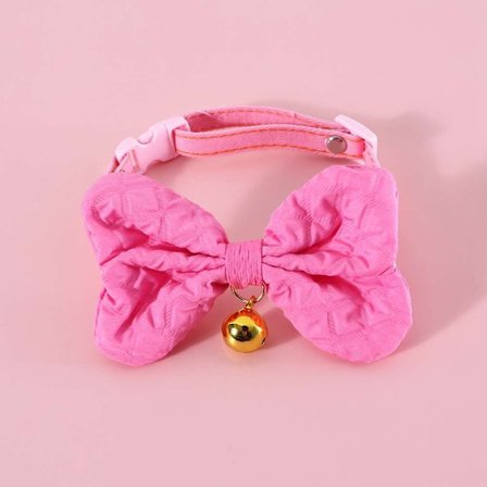 2 STK Pet Sløyfe Krage perlekjede ROSA