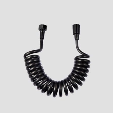 Bruseslange, teleskopisk fjeder slange, udtrækkelig slange kompatibel med brusebad, toilet og bidet (3M Sort)