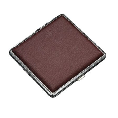 PU Læder Cigaretetui - Rummer 20 cigaretter, Bærbar & Anti-knusning, Stilfuld cigaret opbevaring Brown