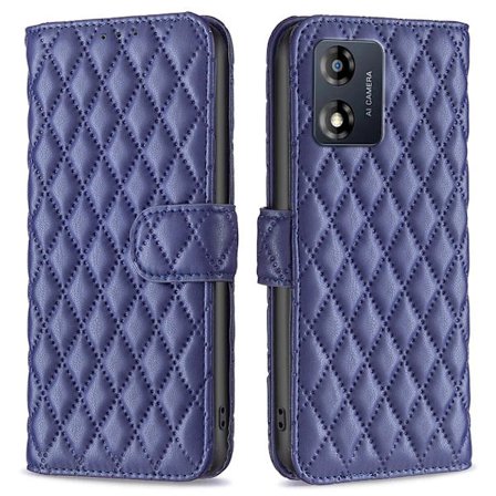 SKALO Motorola Moto E13 4G BINFEN COLOR Tikattu Lompakko - Sininen