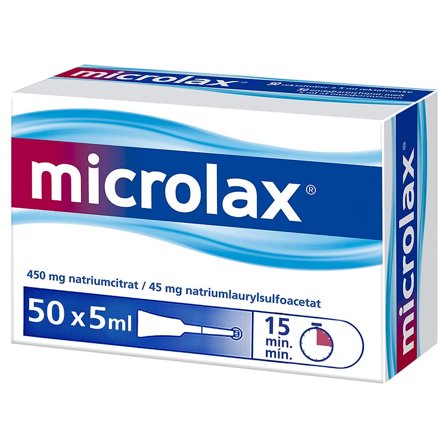 Microlax Rektalvæske Enkeltdosisbeholder 50x5 ml, Medicin & Pleje, Håndkøbsmedicin, Forstoppelse