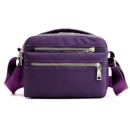 Multifunksjonell håndveske med flere rom, crossbody-veske med glidelås, vanntett skulderpung, reisedagstursekk for kvinner