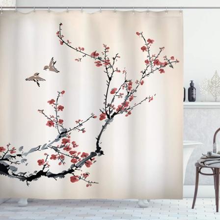 La Nature Brusebadsforhæng, Kunstfågel Design, Stof Sæt
