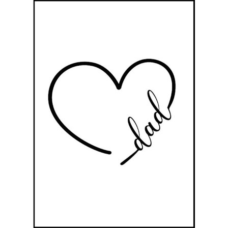 Dad hjärta poster A4 fars dag