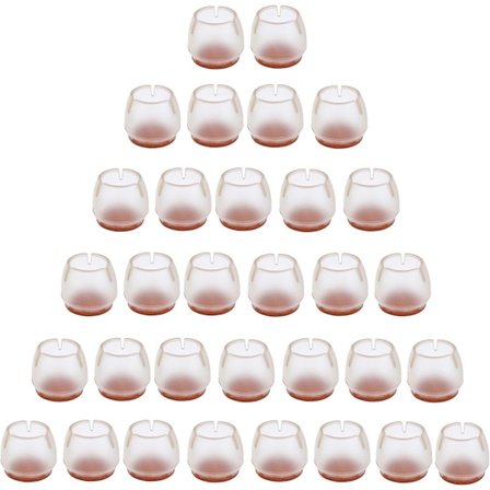 32 stk silikonstolbeskytter møbelbordben gulvbeskytter gjennomsiktig stolbenbeskytter for 25-29MM runde ben