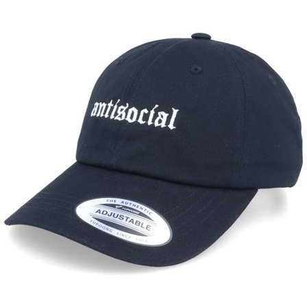 Iconic - Svart unconstructed Keps - Antisocial Black Dad Cap @ Hatstore