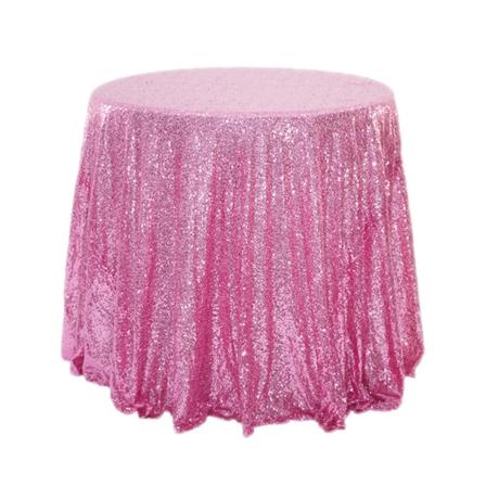 Mode paljetter bordsduk glitter glittrande tyg runt cover Multifunktionella dukar Pink