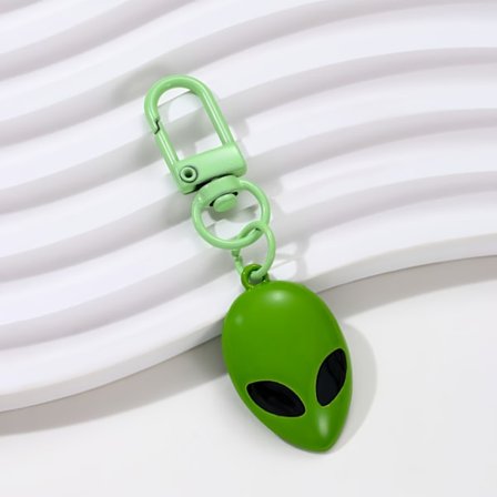 NQXN Tecknad Alien Nyckelring Set - Färgglad, Lekfull Design med Ring Spänne