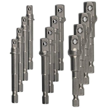12-pack borrförlängningsbitar, förlängningssats, mutterdragare med högt vridmoment. 1/4 tum, 3/8 tum och 1/2 tum