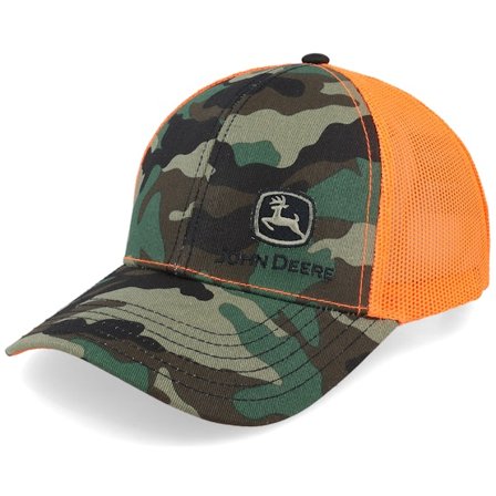 John Deere - Camo trucker Boné - Camp Camouflage/Orange Trucker @ Hatstore