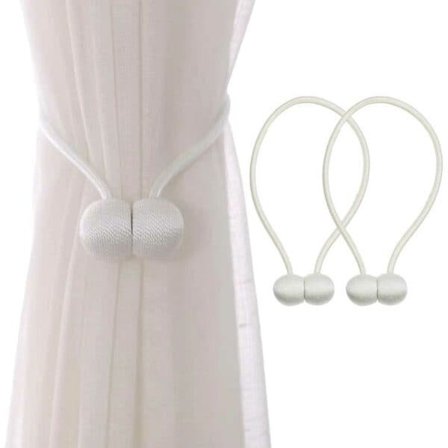 2-pak Magnetiske Gardinholdere Gardinknuder – Hvid