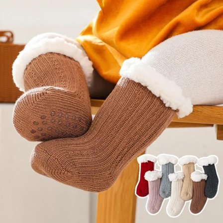 Winter Thicken Warm Baby Socks Anti-Slip Floor Socks Newborn Toddlers Soft Cotton Christmas Socks for Girls Boys 1 To 3 Years