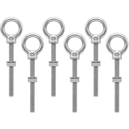 M6 Rustfri Metriske Gevind Øjebolte til Fastgørelse og Ophængning 6 stk