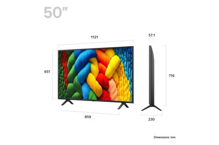 LG 50" NANO80 AI 4K NanoCell Smart TV (2025) 60Hz, 4K NanoCell, webOS 25, ALLM, eARC, 3x HDMI, Alpha 7 AI-prosessor