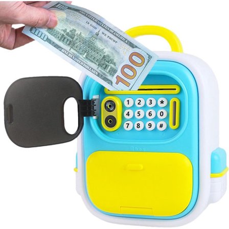 Turvallinen säästöpossu Lasten automaattinen säästöpossu Automaattinen säästöpossu säästöpossu Leluja kolikoille ja seteleille Repputyyppinen 