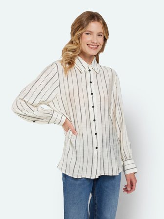 B. COPENHAGEN - Skjorte - Råhvid - Stribet