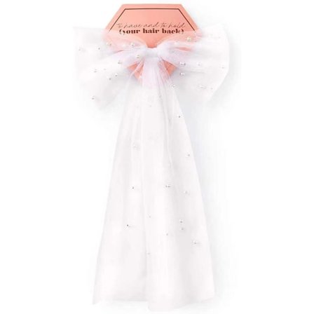 Bachelorette-juhlien koristeet helmenvalkoinen hiusnuttura rusetti hiuskoriste