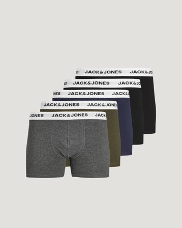 Jack & Jones JACBASIC WHITE WB TRUNKS 5 PACK Svart Undertøy Gutt - Kids Brand Store