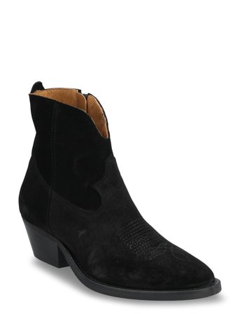 Booties - Wedgel - With Zip Black ANGULUS