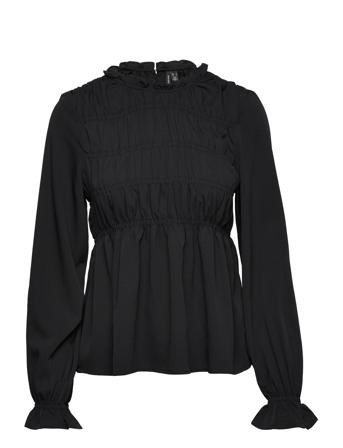 Vmolivia Ls Top Wvn Ga Noos Black Vero Moda