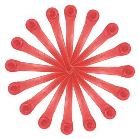 100-pakning plastblader kompatible med Gardena gresstrimmer, erstatningsblader for Gardena gresstrimmer og trådløse gresstrimmer.