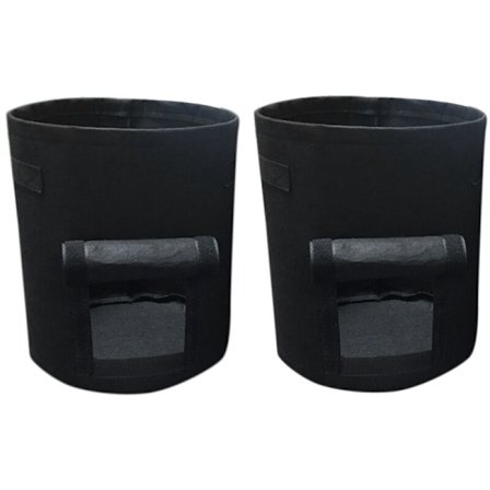 2-pack filt växt odla 7 gallon non-woven tyg trädgård potatis kruka växthus (svart)