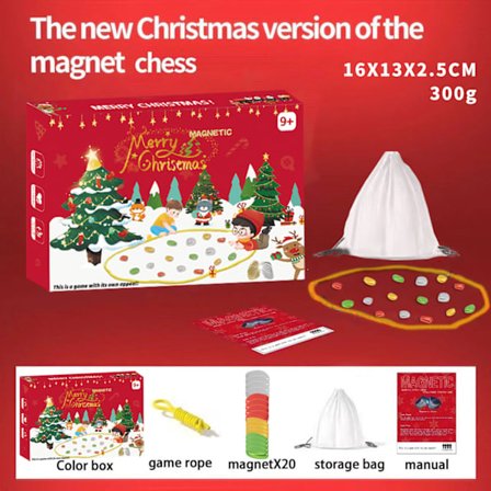 Magnetiskt Schackspel - Roligt Magnetiskt Brädspel - Pusselstrategispel - Julgåva till Barn - Färgade Schackpjäser