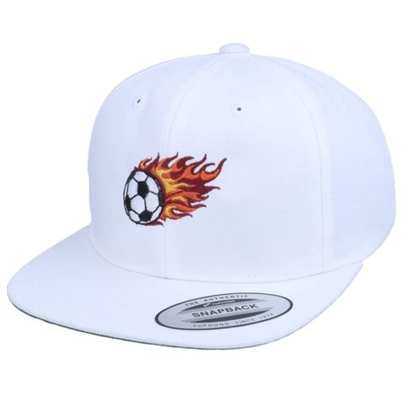 Forza - Vit snapback Keps - Kids Toddler Flaming Football White Snapback @ Hatstore