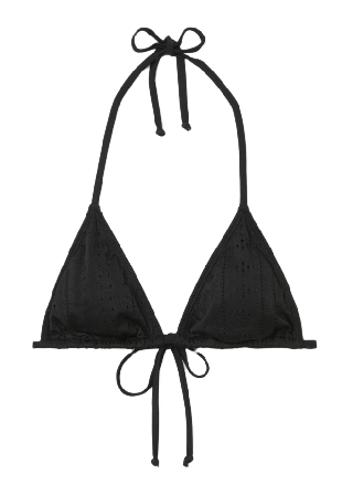 Å WOMAN Hålmönstrad bikinitopp med knytband JULIA Bikini Svart M
