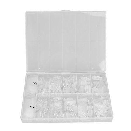 504 stk. klare falske negletips fuld dækning semi frostet ultra tynde falske negletips til manikyr salon hjem DIY type 12