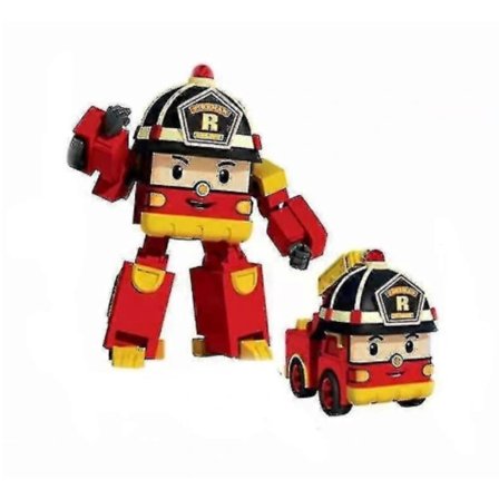 Robocar Poli Roy Transformer Robot, Transformerbar Leketøybil, Brannbil Nødsituasjon Leketøy, Gave til Barn Brannbil Roy Brannbil Roy-Glad