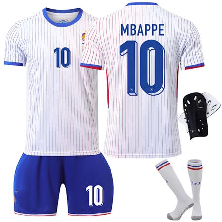 Frankrike 2024 tröja fotbollströja UEFA Euro edition hem barn vuxen set nr 10 MBAPPE With socks+protective gear C With socks+protective gear XXL