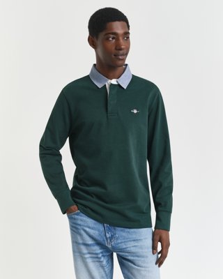 GANT - Chambray heavy rugger til herre tartan green