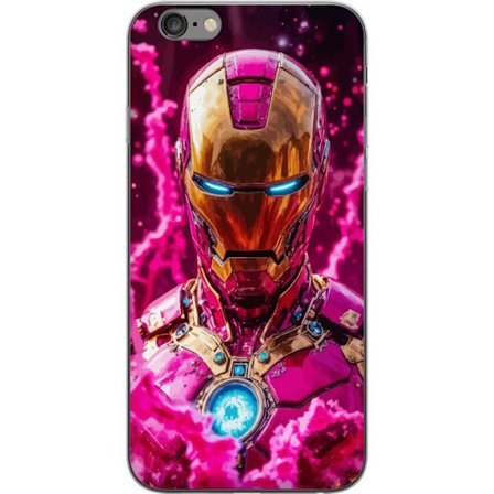 Yhteensopiva Puhelinkuori Apple iPhone 6 Plus Särmikäs vihreä hahmo pikselöidyssä fantasiamaailmassa, jossa on puutaloja ja eläimiä retro-pelim