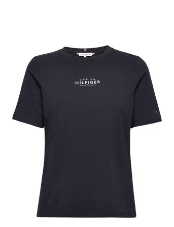 Reg New Branded Ess C-Nk Ss T-shirts & Tops Short-sleeved Svart Tommy Hilfiger