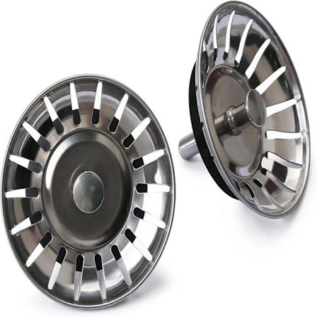 2 stk. Aftapningsstop til Køkkenvask Rustfrit Stål Aftapningsstop Udskiftning med 18 Huller Stop Aftapningsstop Vandafvisende Aftapningsstop Diameter 