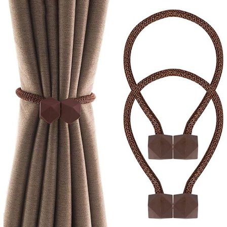 Tummanruskea - Magneettiset verhonauhat, muodikkaat verhonauhat